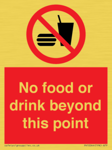 No food or drink beyond this point